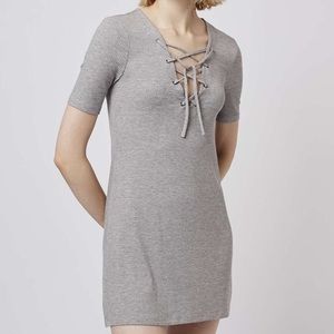Grey ribbed top shop dress